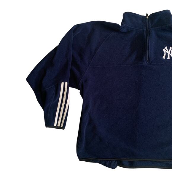 Adidas Men's Size 2XL New York Yankees 1/4 Zip Baseball Fleece Pullover Sweater - Picture 7 of 16